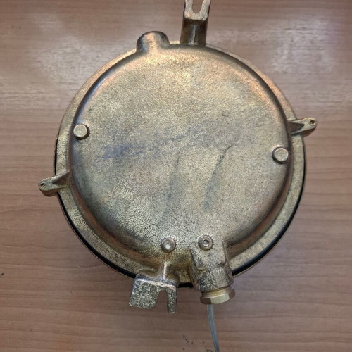 Bronze nautical wall light with glass, vintage, outdoor, Ø20 cm