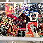  Αφίσα/Poster vintage πλαστικοποιημένη με ροκ συγκροτήματα και τραγουδιστές (μουσική)