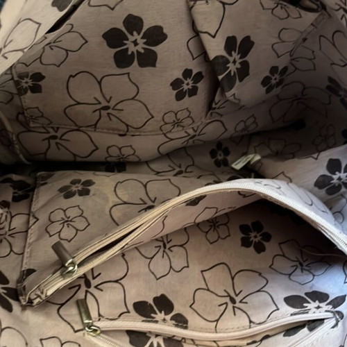 Large blue shoulder bag used with 6 compartments plus 1 large