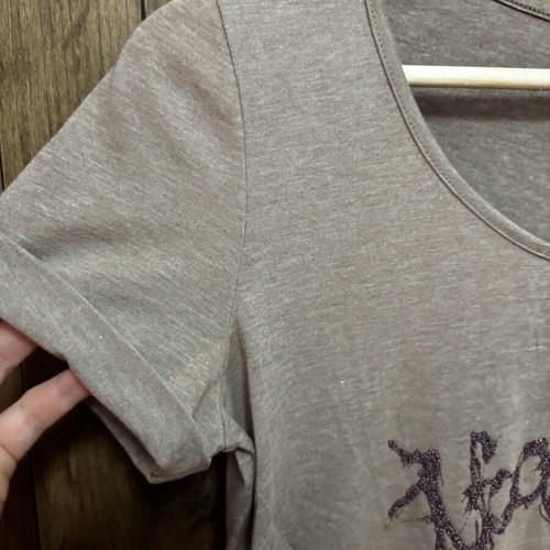 Nom blouse used, short sleeve, beige, size M