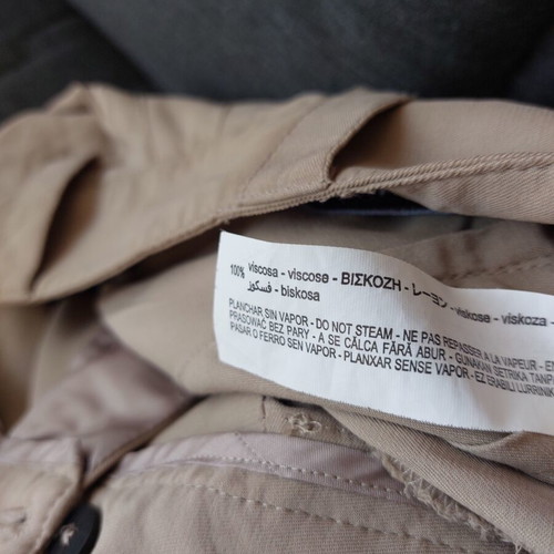 Zara high-waist beige pants viscose small like new