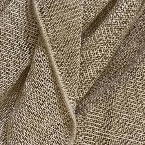 Beige curtains used, set of 2 with gold thread