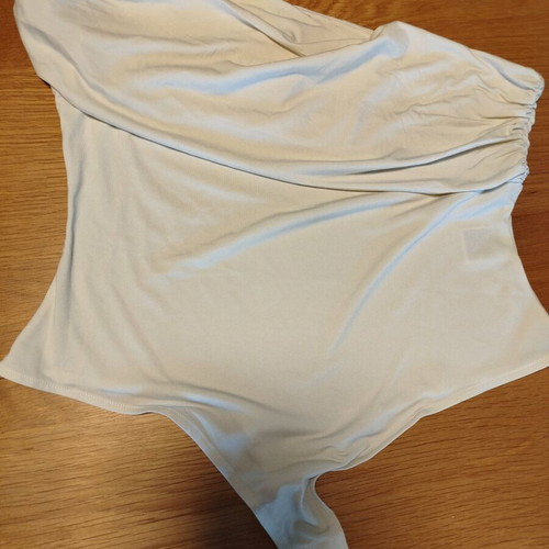 H&M bodysuit new, one shoulder with draped design, size XL