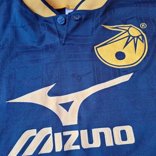 Mizuno Solar Cut sports shirt used, size XL, dark blue with yellow accents
