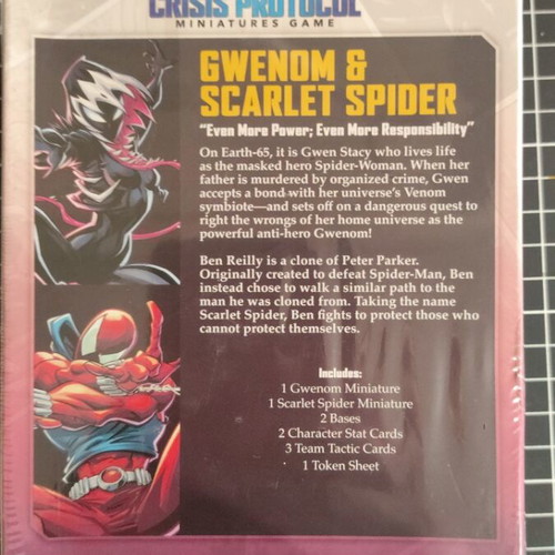 Marvel Crisis Protocol Gwenom and Scarlet Spider character pack