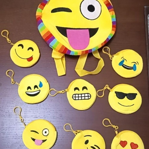 Children's backpack and wallet set with Emoji theme like new