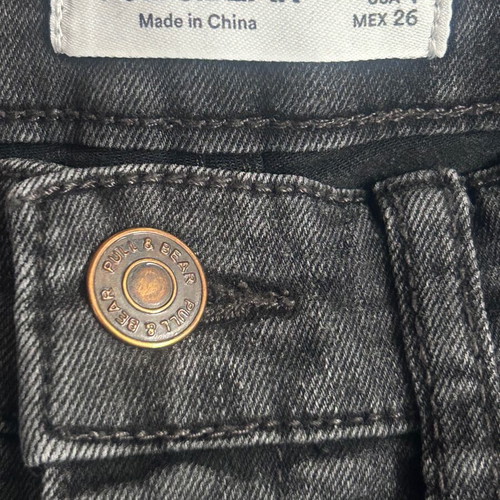 Pull & Bear Washed Black Ripped Skinny Jeans Size S 36 Like New