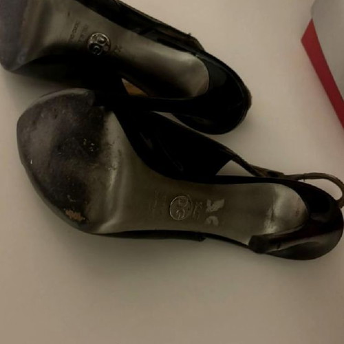 Vintage Dolce &Gabanna shoes used beige patent leather with black size 37.5