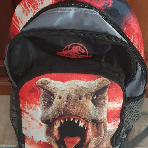Jurrasic World school backpack used 45 x 35 cm with 3 compartments