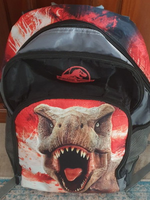 Jurrasic World school backpack used 45 x 35 cm with 3 compartments