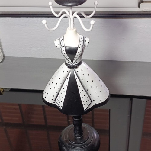 Decorative Jewelry Stand used, 1950s style mannequin with white dress