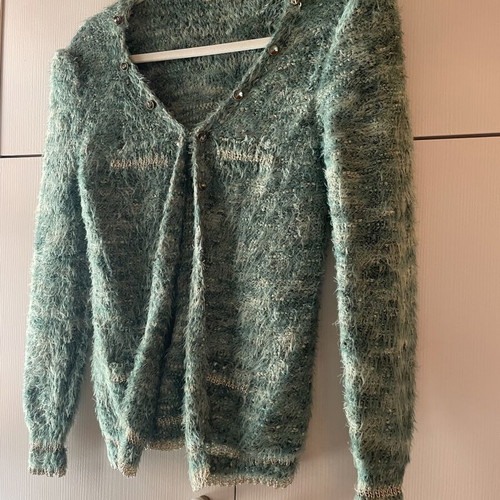 Cardigan like new, green, sizes S and M