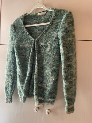 Cardigan like new, green, sizes S and M