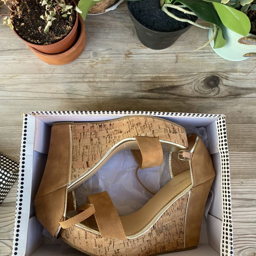 Camille Brown Platform Sandals Size 39 Like New, 10cm Heel