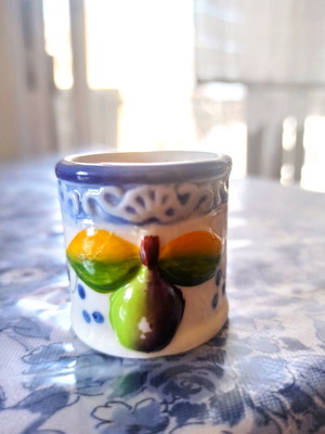 Miniature Toothpick Holder with Pear Design like new