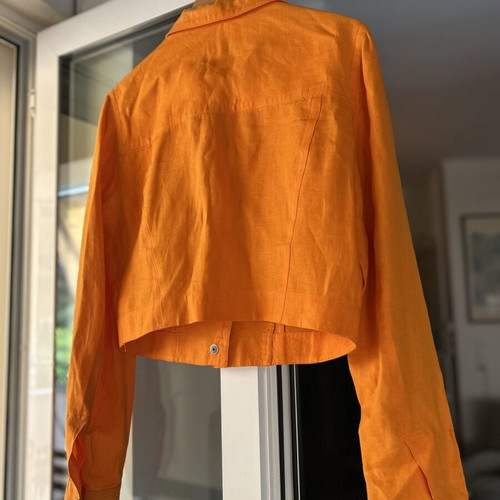 Linen Orange Jacket Gianfranco Ferre like new, size Large
