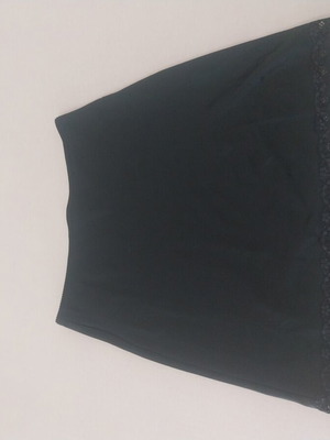 Benetton satin skirt with lace used, size M 38 10, black