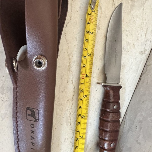 Okapi Vintage Fixed Blade Knife with Leather Sheath