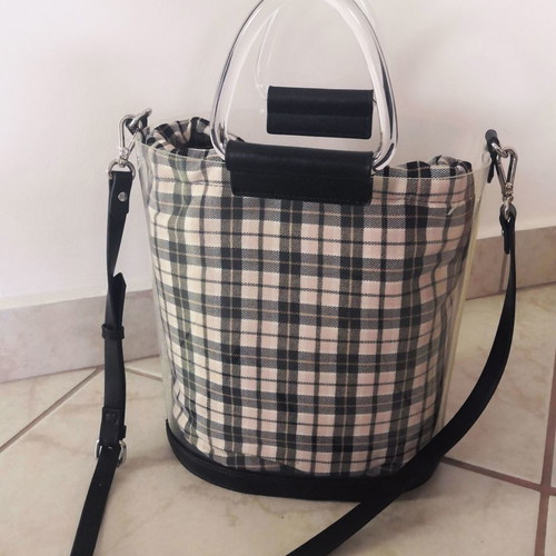 Zara crossbody bag new with transparent design and inner checkered pouch