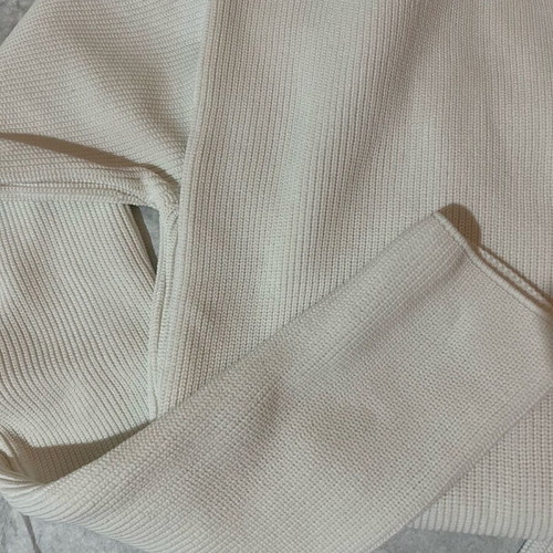 White ribbed long-sleeve blouse like new, size S/M