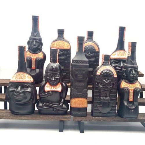 Inca Pisco vintage collection 8 sealed bottles 1970s-1980s
