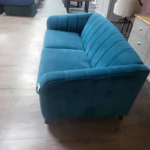 Designer Blue Fabric Sofa Large Double New