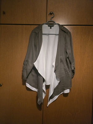 Esprit cardigan in olive with white detail, size L, like new