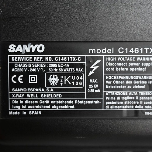 Sanyo CRT TV used, 15 inch, model C1461TX-C