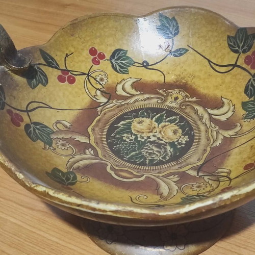 English ceramic fruit bowl hand-painted used