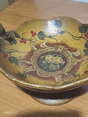English ceramic fruit bowl hand-painted used