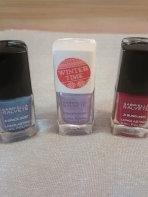 Gabriella Salvete nail polish set 3x, Space Dust, Frozen Dust, Burgundy