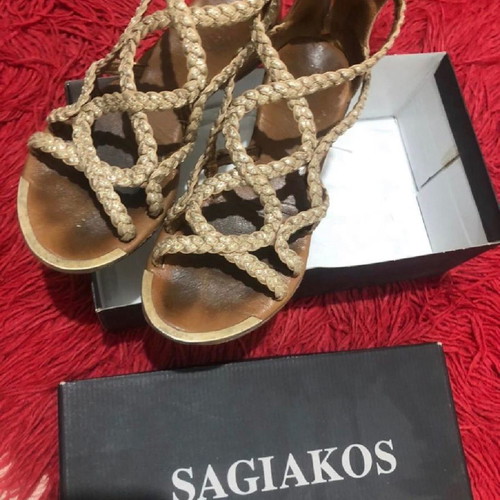 Sagiakos sandals used, gold, size 36, sandals