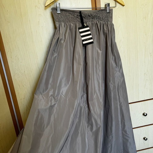 Maxi skirt Lynne new, shiny mocha with slit