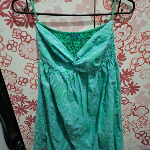 Strapless dress like new, blue and green, size S