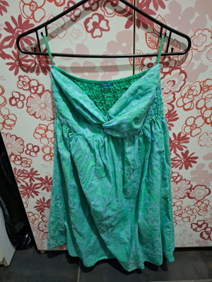 Strapless dress like new, blue and green, size S