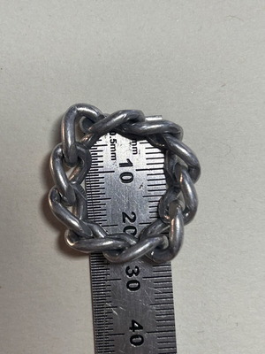 Silver chunky chain ring, 925 sterling silver, Tokyo 2024