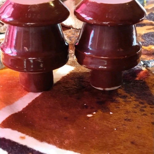Porcelain insulators used, set of 3, vintage SEK & DEI