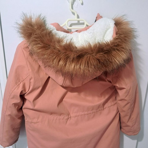 Energiers thick pink jacket with hood for 10 years old, 140 cm like new