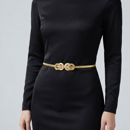 Elastic belt, gold, adjustable