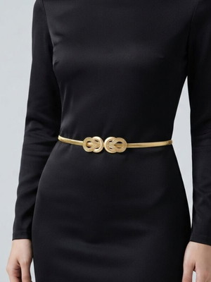 Elastic belt, gold, adjustable