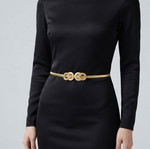 Elastic belt, gold, adjustable