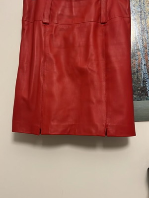 Leather skirt red like new, size M 38 10