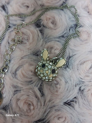 Bunny necklace with rhinestones from Accessorize like new