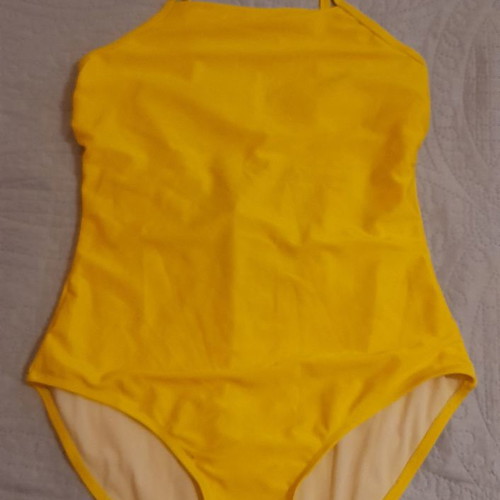 Yellow one-piece swimsuit