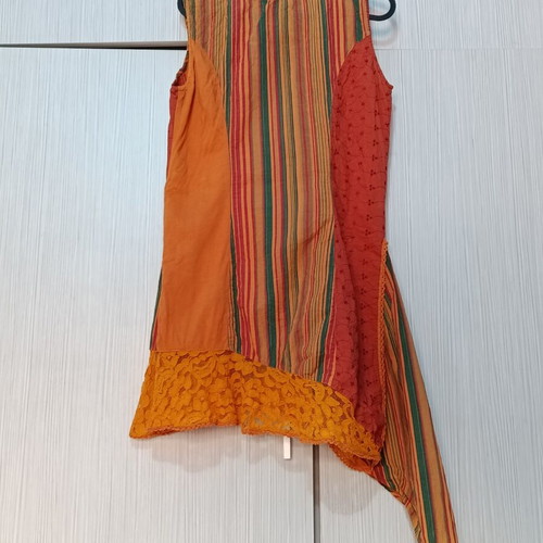 Boho dress like new, asymmetrical colorful cotton, size M