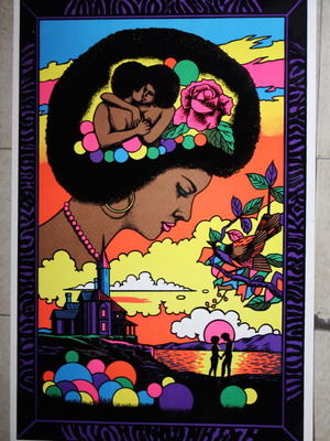 Woman Memories Summer Love 1978 velvet phosphorescent blacklight poster new 58x89 cm