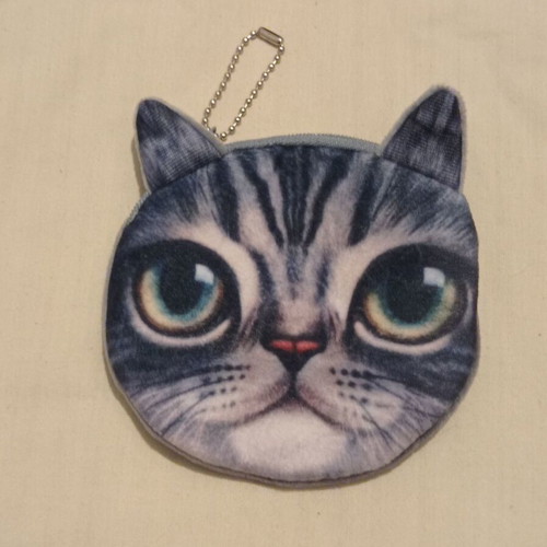 Set of 3 cat coin purses