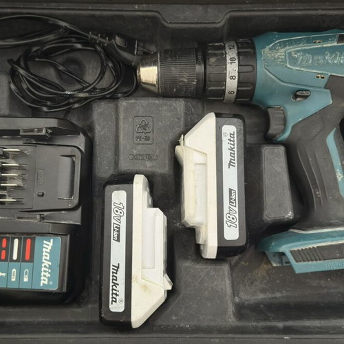 Makita Cordless Hammer Drill 18V used with 2x 1.5Ah Batteries