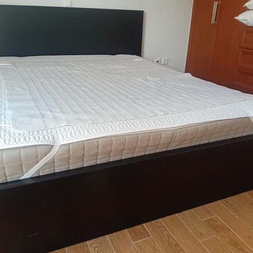 IKEA double bed used, black, 200x160 cm