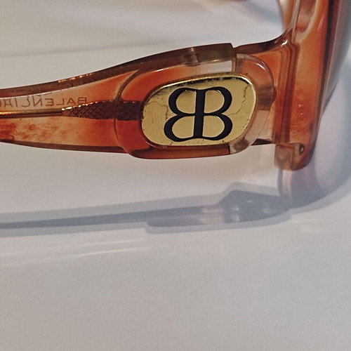 Balenciaga orange oversized acetate gradient tint sunglasses used with case